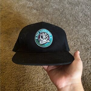 Disney Black Hat with Anaheim Ducks Patch